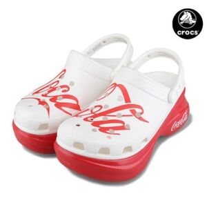 Crocs Coca-Cola X Women's Classic Bae Platform Clog Red & White Size 8 Like New